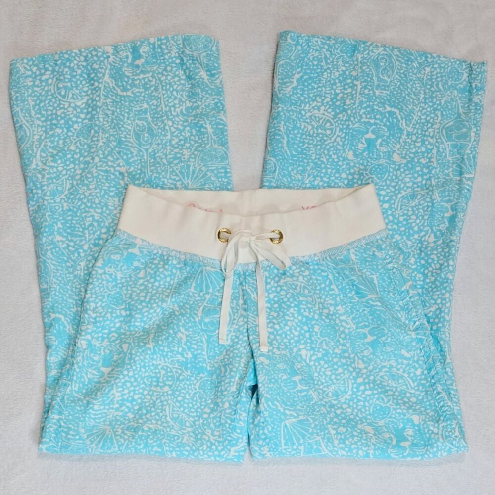 Lilly Pulitzer ✦ Linen Palazzo Beach Pants ✦ Shorely Blue Ice Cake Wide Leg XS - Picture 4 of 12